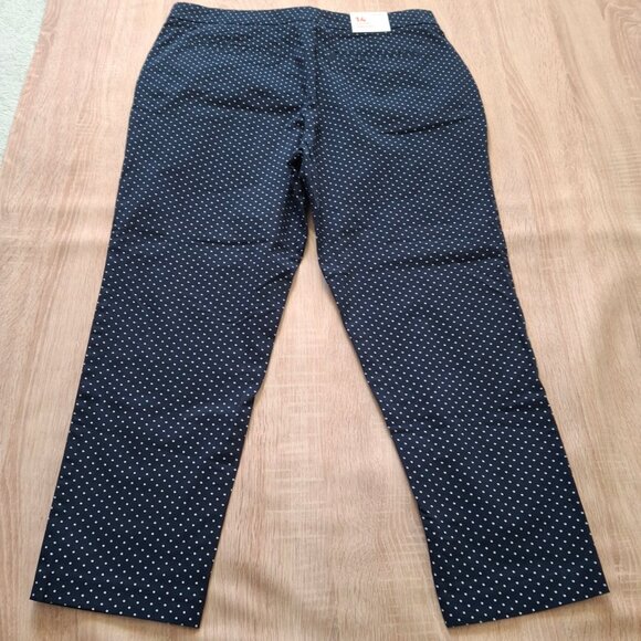Polka Dot Midrise Slim Chino Sz 14 Comfy Stretch Cotton New W Tags Joe Fresh - Picture 7 of 13